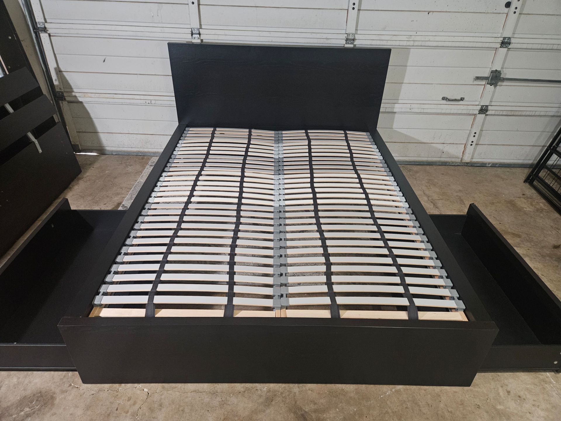 IKEA Queen Size Bed Frame With 2-Drawers, Good Conditions ๐, Black Color โซ๏ธ
