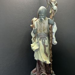 LLADRO CHINESE FARMER WITH STAFF 1977-85  PORCELAIN FIGURINE  12065M 