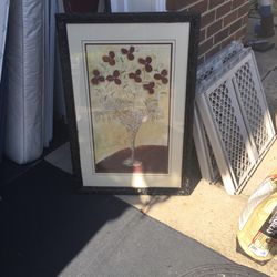 Large Wine Glass Picture Matted And Glass Retails 159