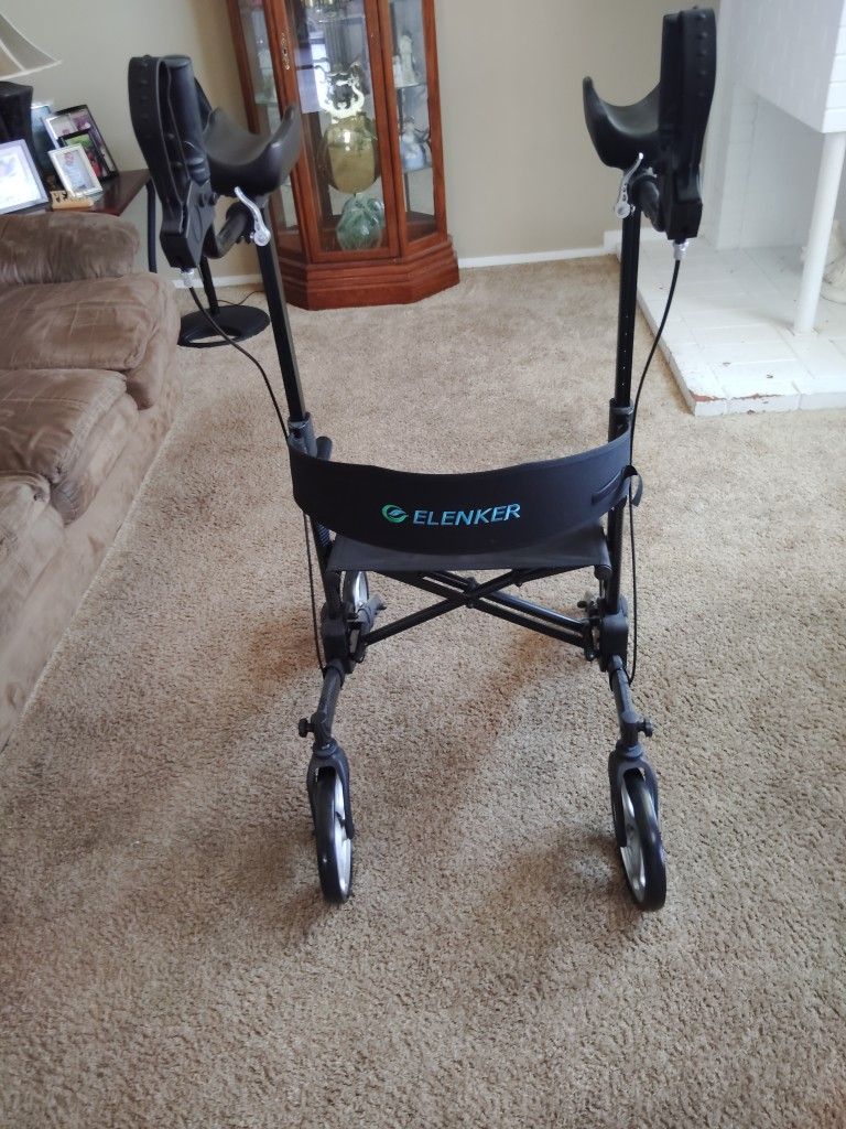 Elenker Dual-Brake Upright walker 10" wheels