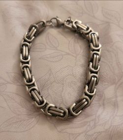 Silver Byzantine Chain Link Bracelet