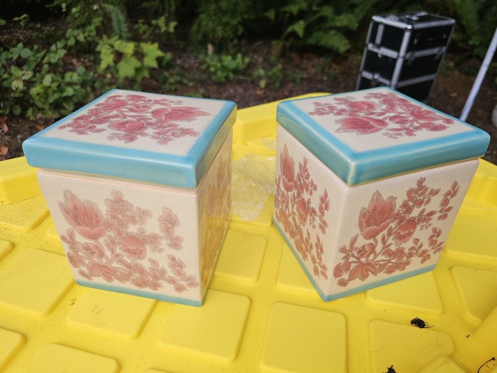 Canisters- Gorgeous Blue And Pink