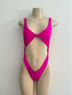 Neon pink, one piece swimsuit-Medium