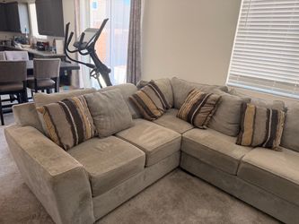 Large U-Shaped Sectional Sofa with Oversized Ottoman – $350 OBO