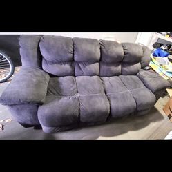 Grey Electric Reclining Couch / Sofa 
