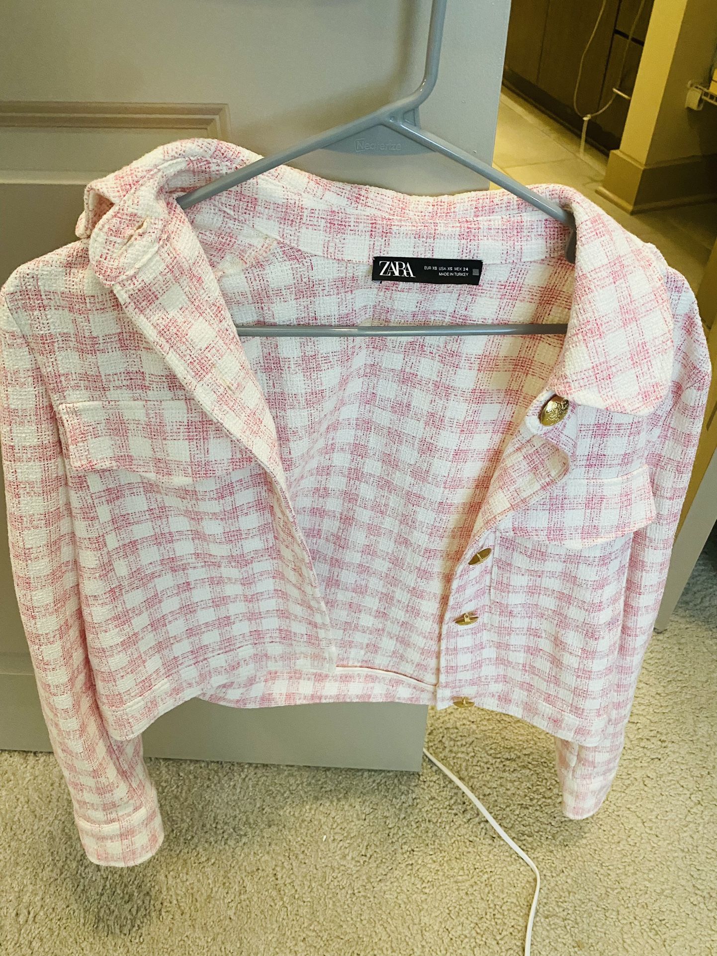 zara pink jacket