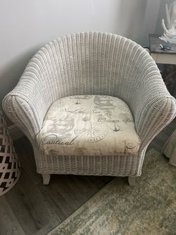 White wicker chair