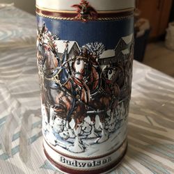 Budweiser 1989 Clydesdale Holiday Stein - Collectors Series