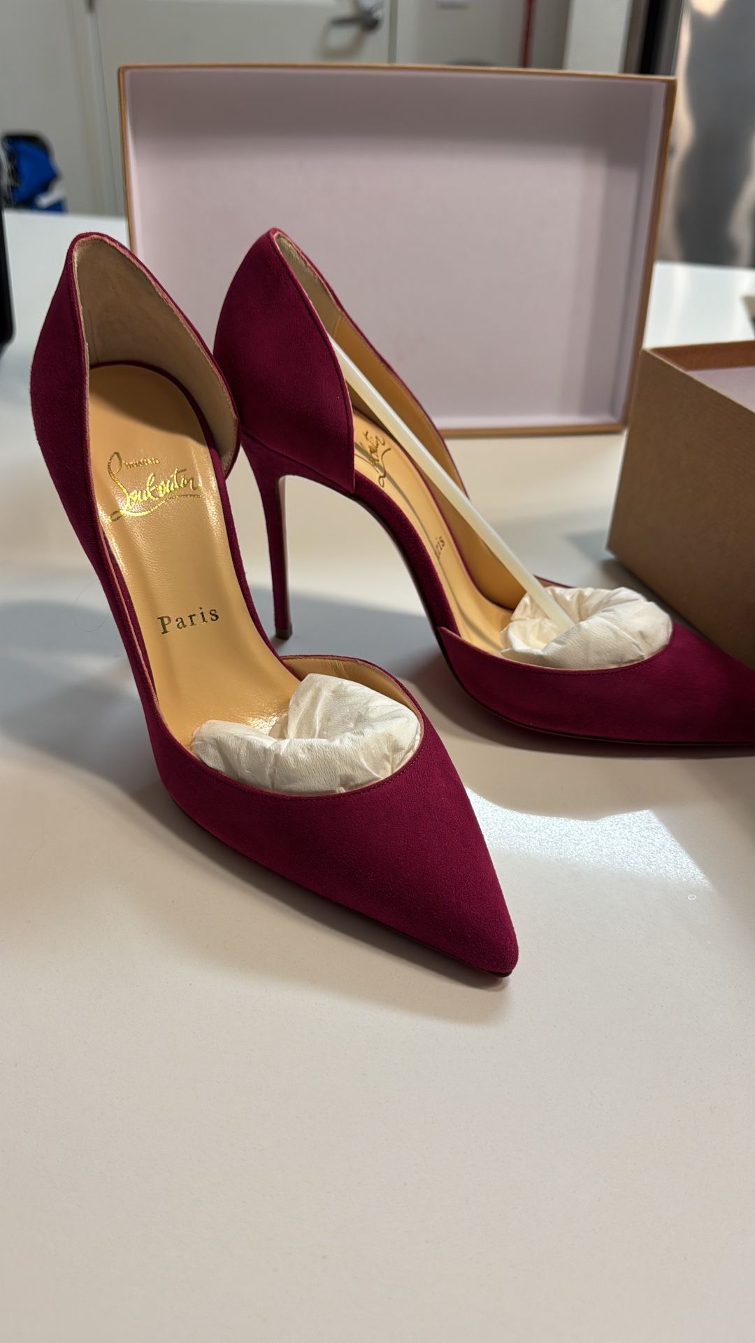 Christian Louboutin Iriza 100mm Ultra Rose Suede Shoes