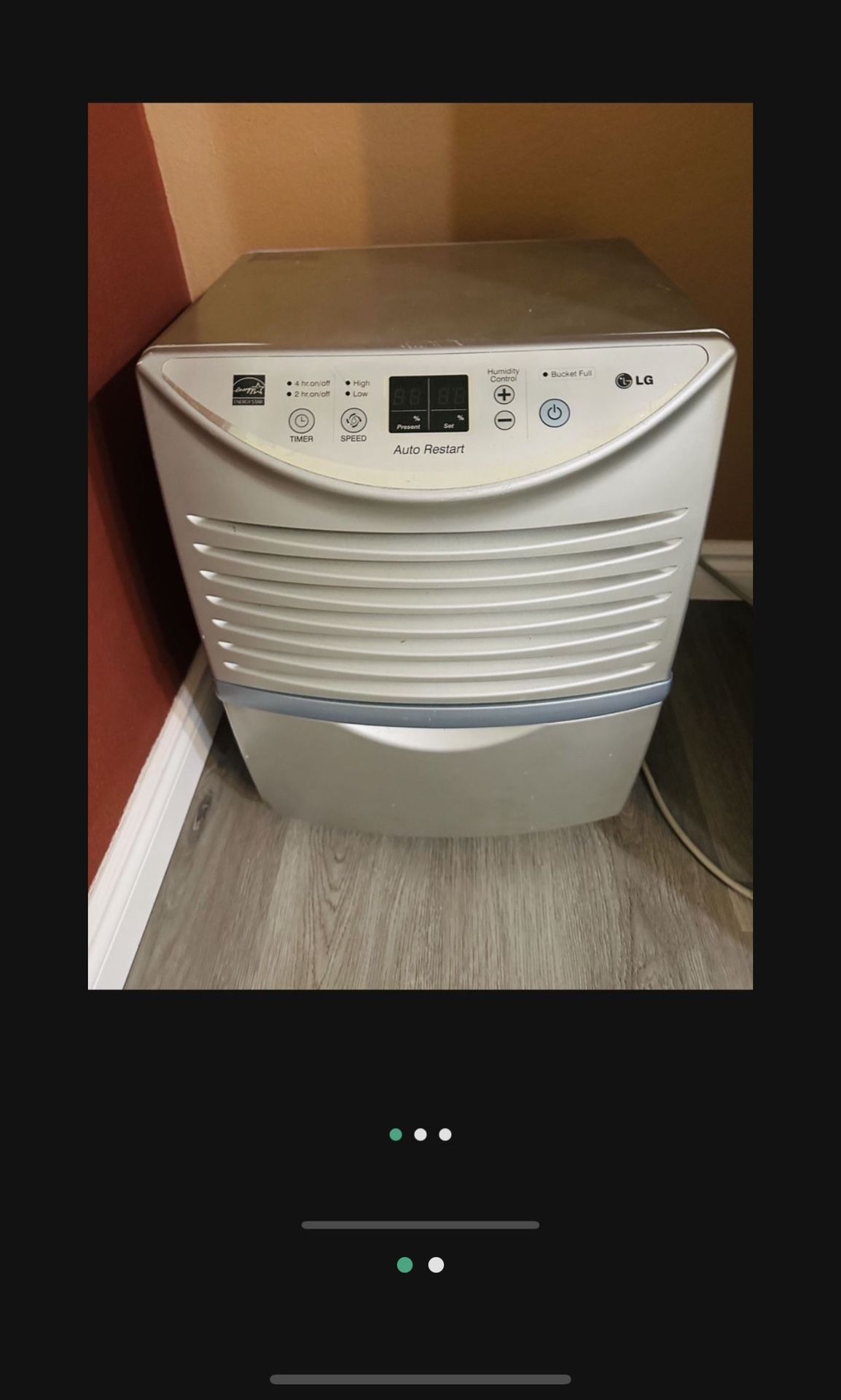 LG - 45-Pint Dehumidifier - Gray Model:LD451EGL