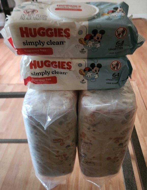 Huggies Snug & Dry Size 6 Diapers 50 Count & Huggies Simply Clean Wipes 128 Count