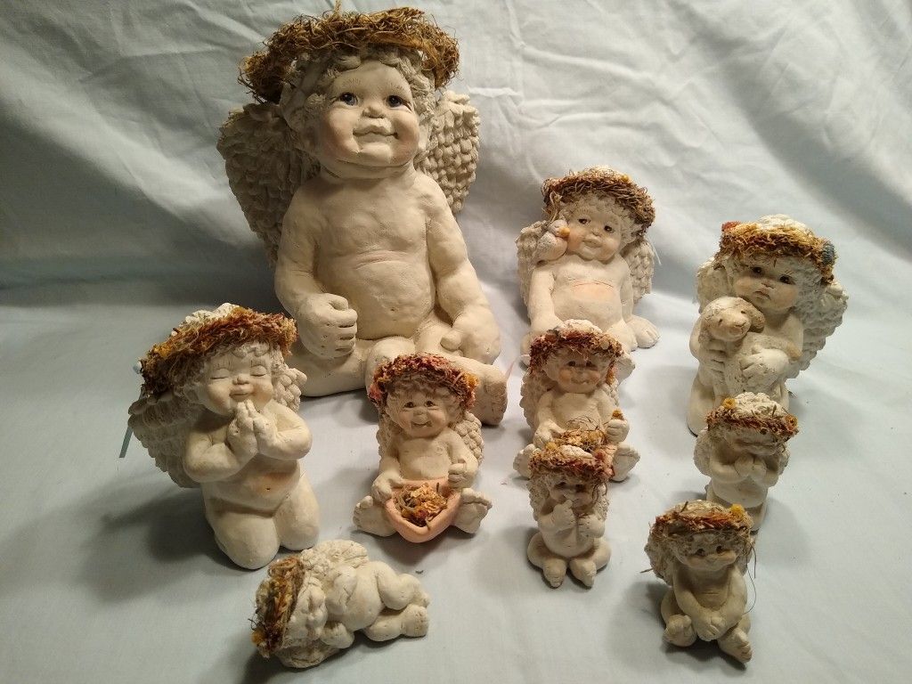Dreamsicle Angel Figurines-Set of 10