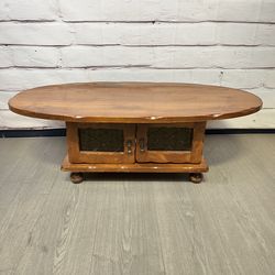 Vintage Wood Retro Oval Coffee Table