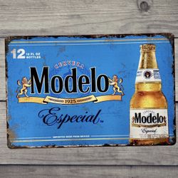 Modelo Vintage Style Antique Collectible Tin Metal Sign Wall Decor