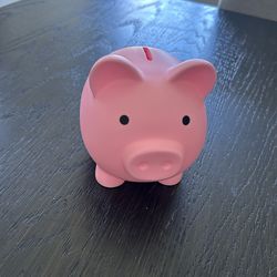 Pink plastic piggy bank like new