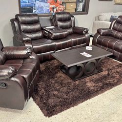 NEW RECLINING SOFA AND LOVESEAT WITH OPTIONAL RECLINER, INCLUDING FREE DELIVERY