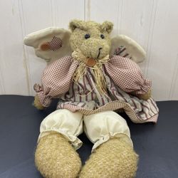 Vintage Plush Bear Angel in Dress 16"
