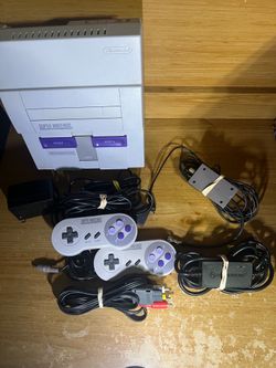 Super Nintendo with 2 controllers and HDMI Converter