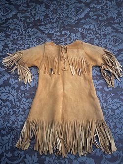 Native American Style Fringed Buckskin Dress