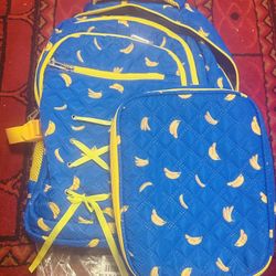 Delicious Banana Pattern Backpack and Lunch Bag Set School Bag Bookbag Casual Daypacks for Kids Girls Boys TeensNEW