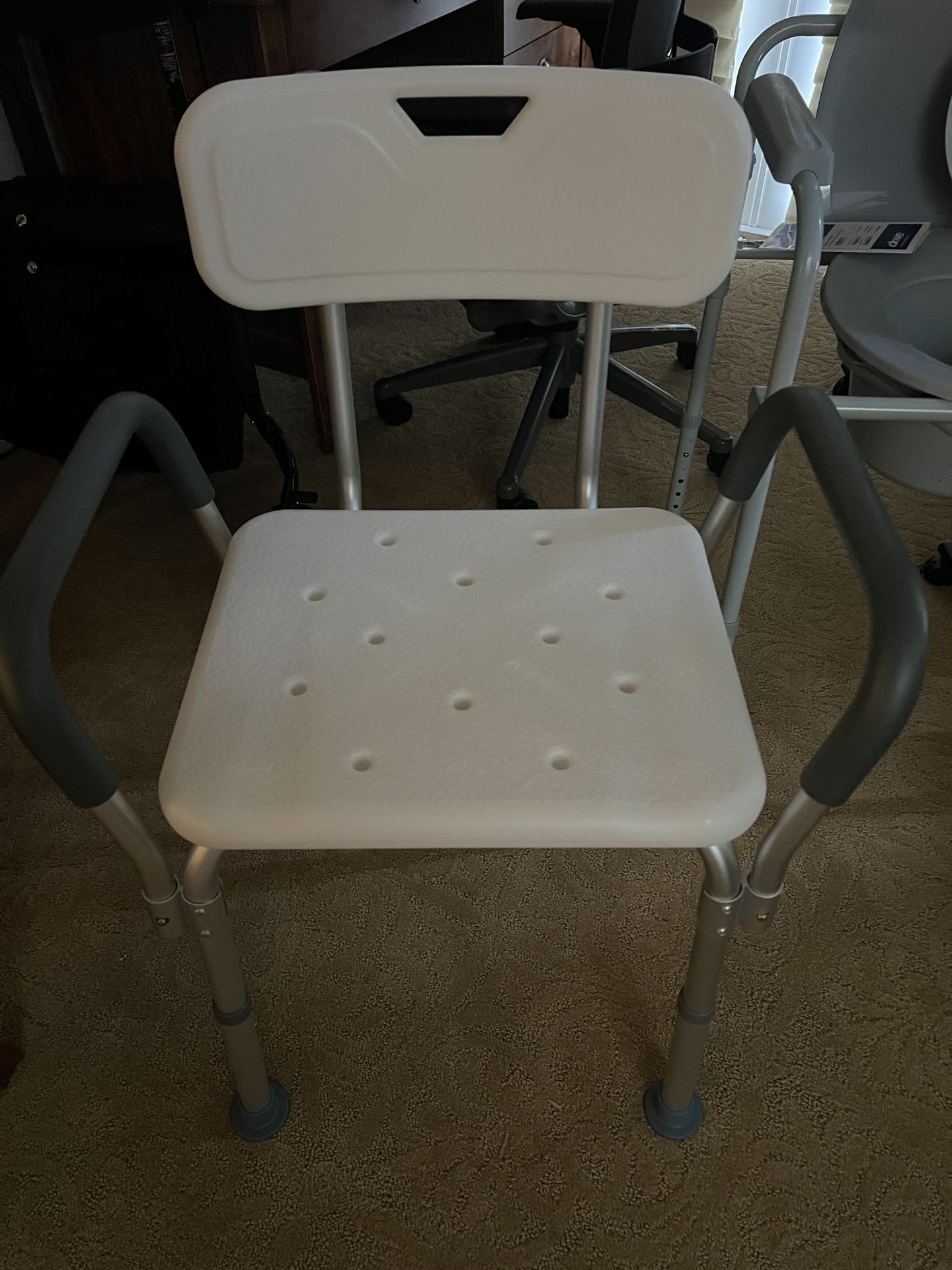 Adjustable Shower Chair With Back & Arms - New