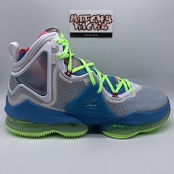 Nike LeBron 19 Dutch Blue Lime Glow Sz. 9.5