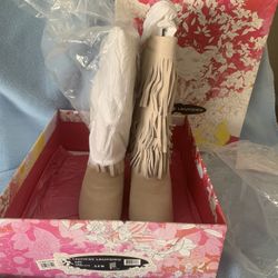 Chinese Laundry Suede Fringe Boots