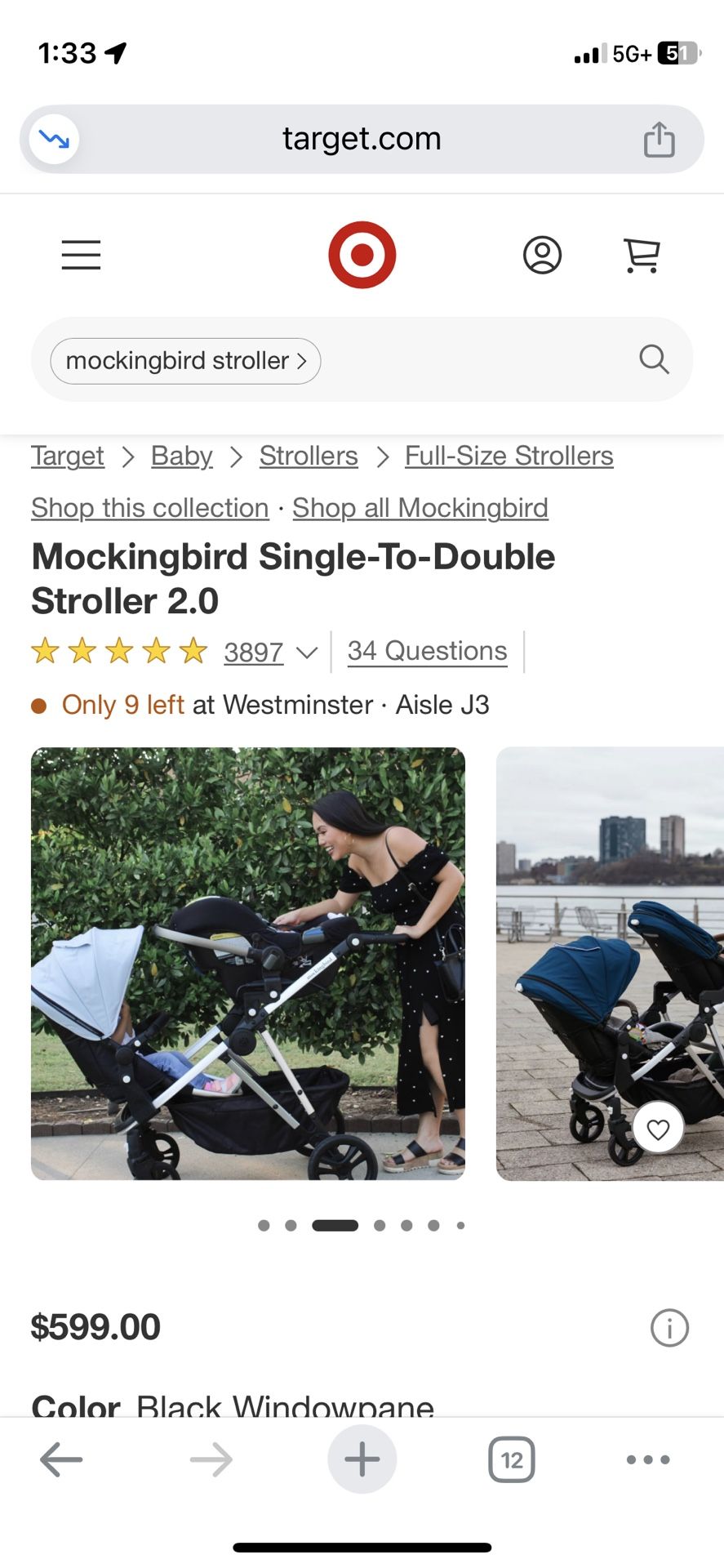 Mockingbird Stroller -2in1