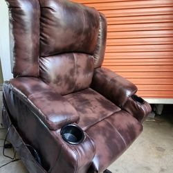Faux Leather Lift Assist Recliner w/Massage Chair FREE DELIVERY 