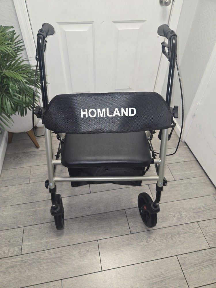 Homland Walkers with Seat, Foldable Rollator Walker, Andador