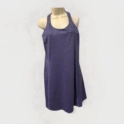 ✨New ✨ Adult Women Medium Sports Athleta Monogram Dress Purple Blue Racerback Pocket
