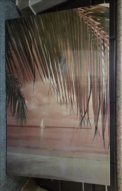 Coastal sunset glossy canvas