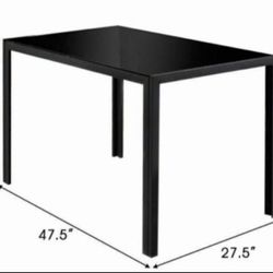 Metal Frame and Glass Tabletop Dining