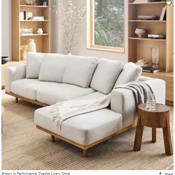 Like New West Elm Newport 2-Piece Chaise Sectional Couch Sofa