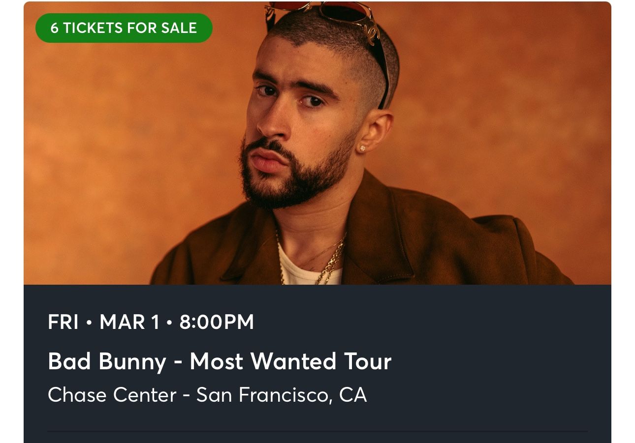 Bad Bunny - Most Wanted Tour Tickets For Sale 