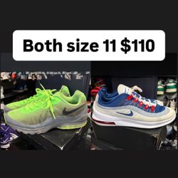 Nike Air Max Both Size 11 For $110