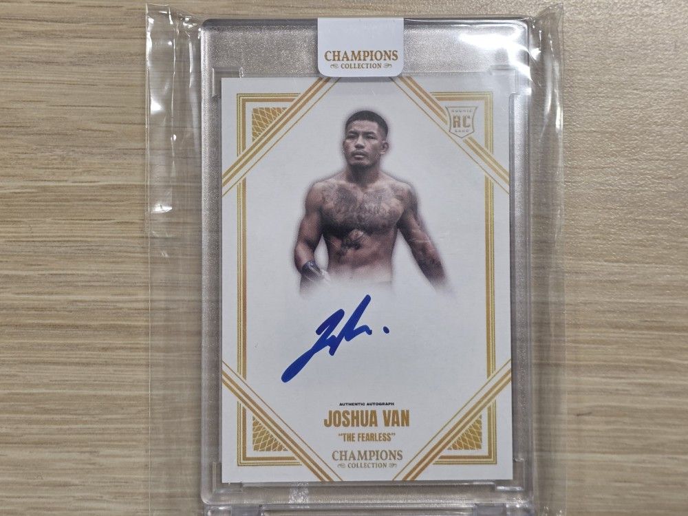 2025 Joshua Van GOLD ROOKIE ON CARD AUTOGRAPH 2ND YOUNGEST UFC CHAMPION