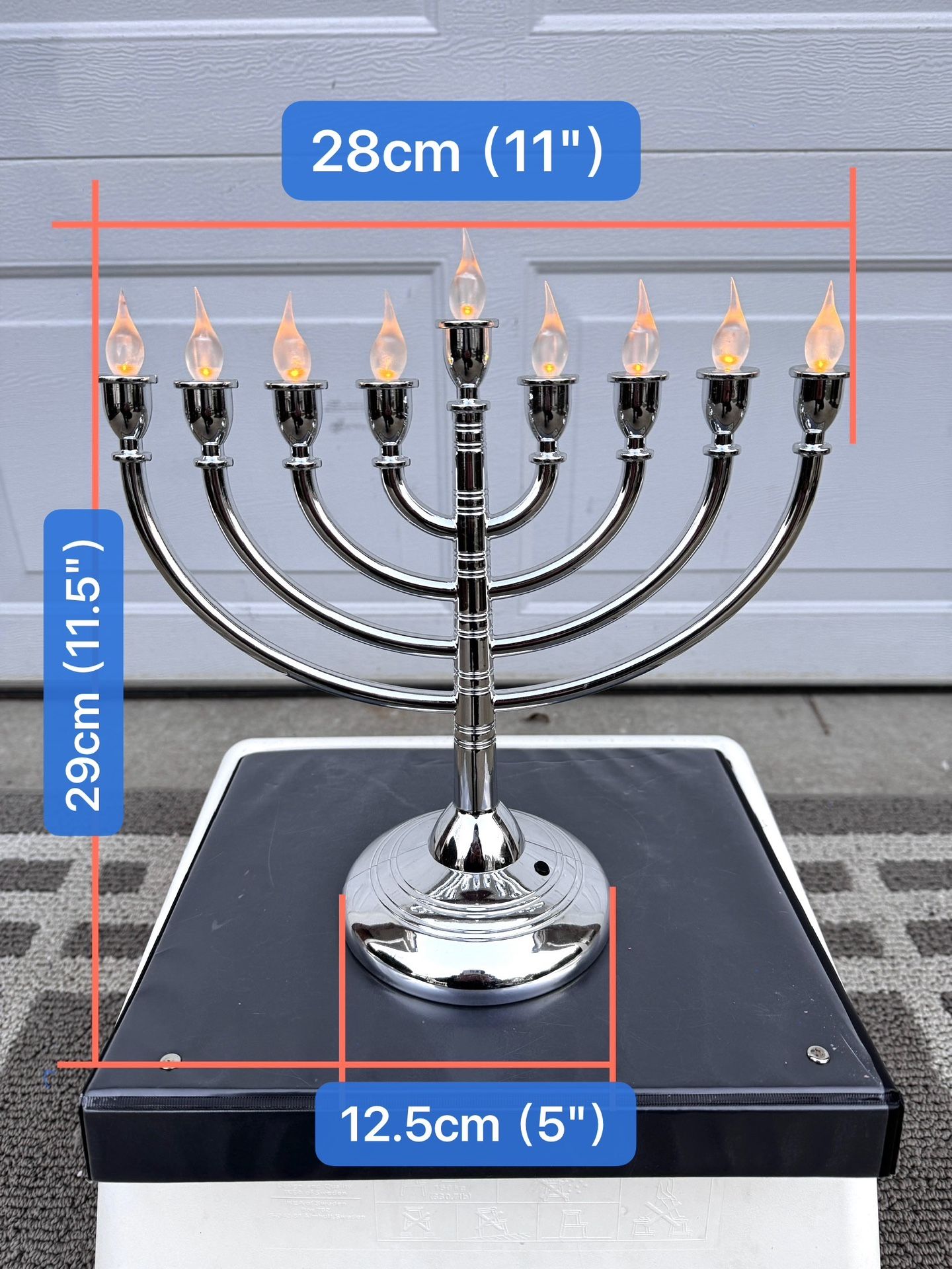 9 head candle holder with light
