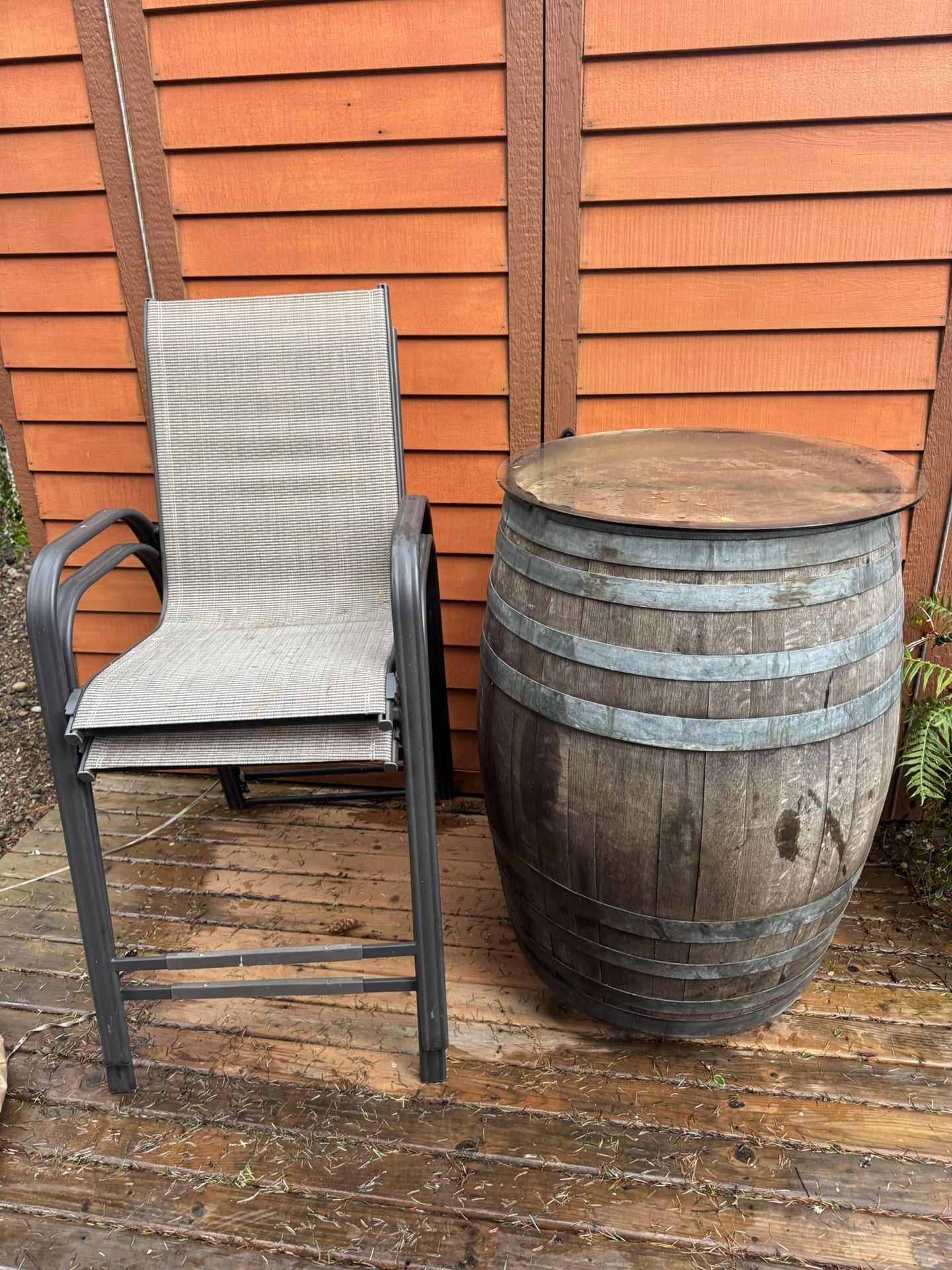 Wine Barrel Bistro Set