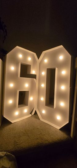 60 Birthday Marquee Numbers