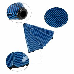 Brand New TRD Carbon Fiber Blue Leather PVC Style Black Stitch Leather Gear Manual Shifter Shift Knob Boot