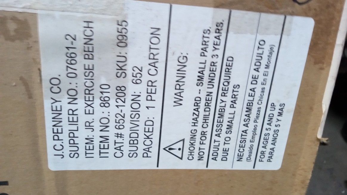 Junior Exercise Bench New In The Box