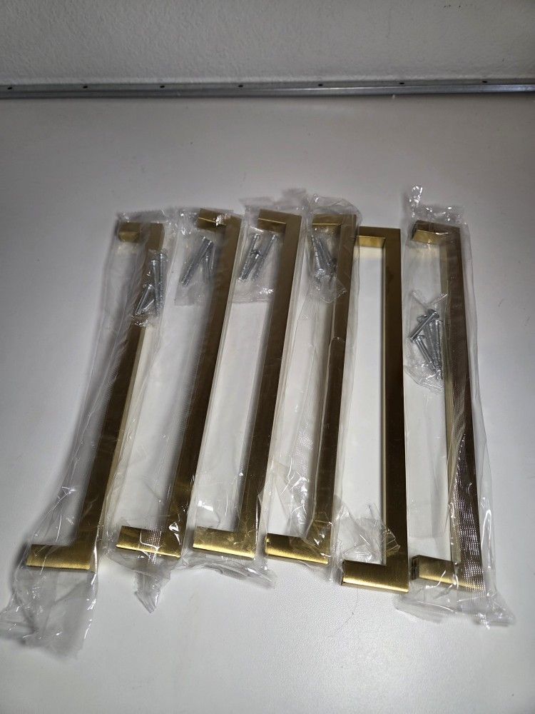 Gold 10 In Cabinet Pulls Set Of 6
