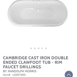 Cambridge Cast iron Double Ended claw foot tub 72-inch 