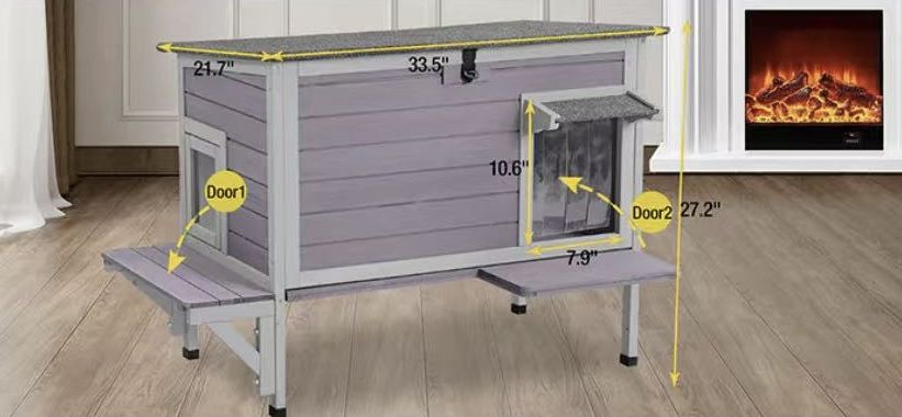 ✌️ Aivituvin-AIR91-IN Insulated Outdoor Cat House| Warm Liner Inside
