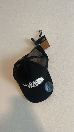 The North Face TNF Logo Trucker Hat in the TNF Black / TNF White