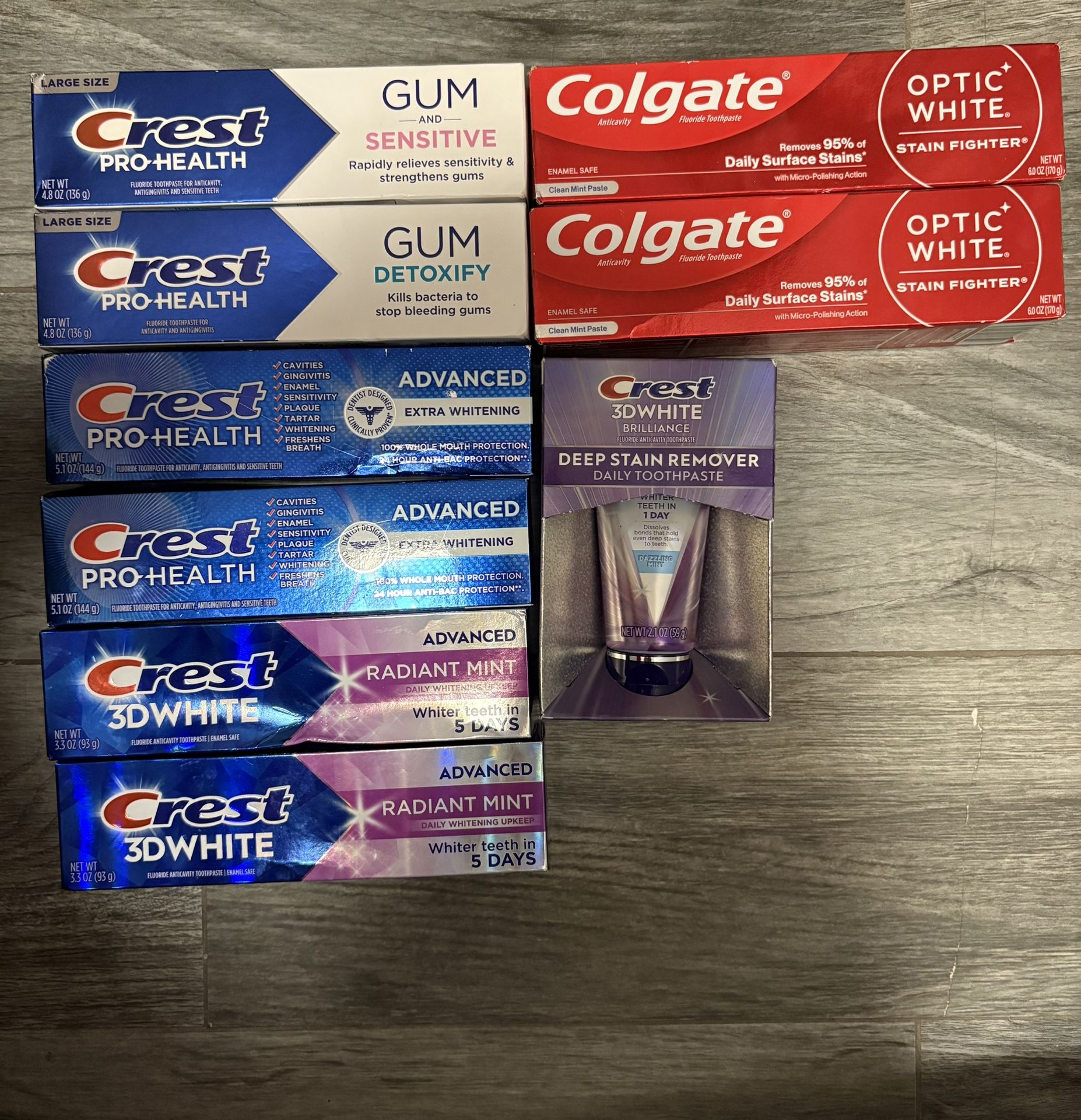 Toothpaste - $22 FOR ALL