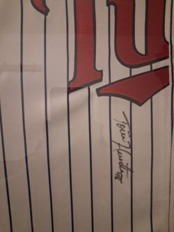 Signed torii hunter twins jersey
