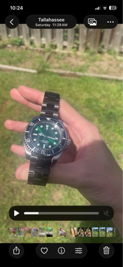 Custom Green Dial Automatic Watch – Black/Silver Stainless Bracelet