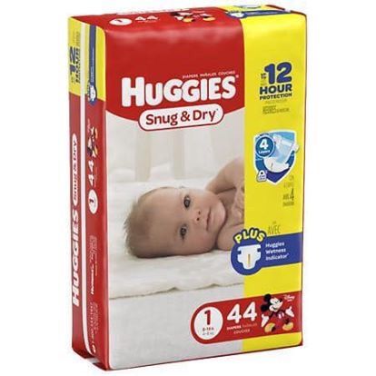 1 Unopened Huggies Size 1 44 ct